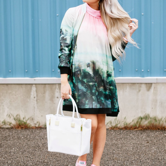 Ted Baker Dresses & Skirts - TED BAKER Tropical print dress/bomber jacket 2